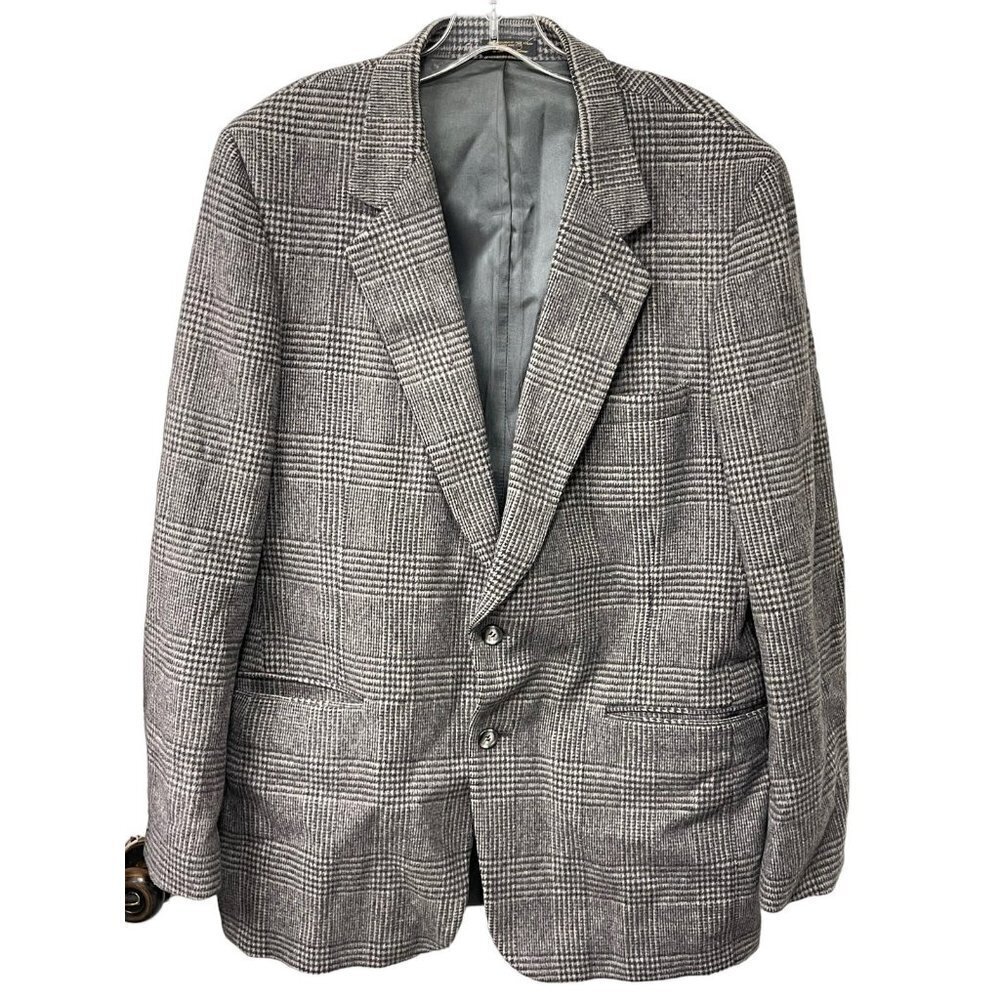 Vintage Di Silver New York Roma Plaid Camel Hair Blend Men’s Blazer XL